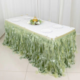 Add a Touch of Sophistication with the 14ft Sage Green Taffeta Table Skirt