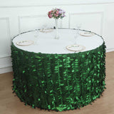 Green 3D Leaf Petal Taffeta Fabric Table Skirt - Add Elegance to Your Event