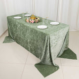 Turn Your Table into a Work of Art with the Sage Green Premium Crushed Velvet Tablecloth